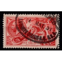 Søhest - England - AFA 181, 5 sh. karmin - Frimærke - Stemplet.